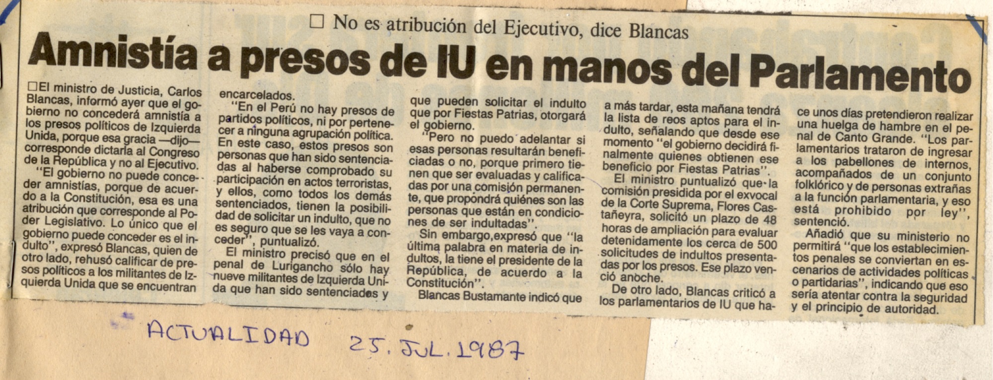 Amnistía a Presos de Izquierda Unida