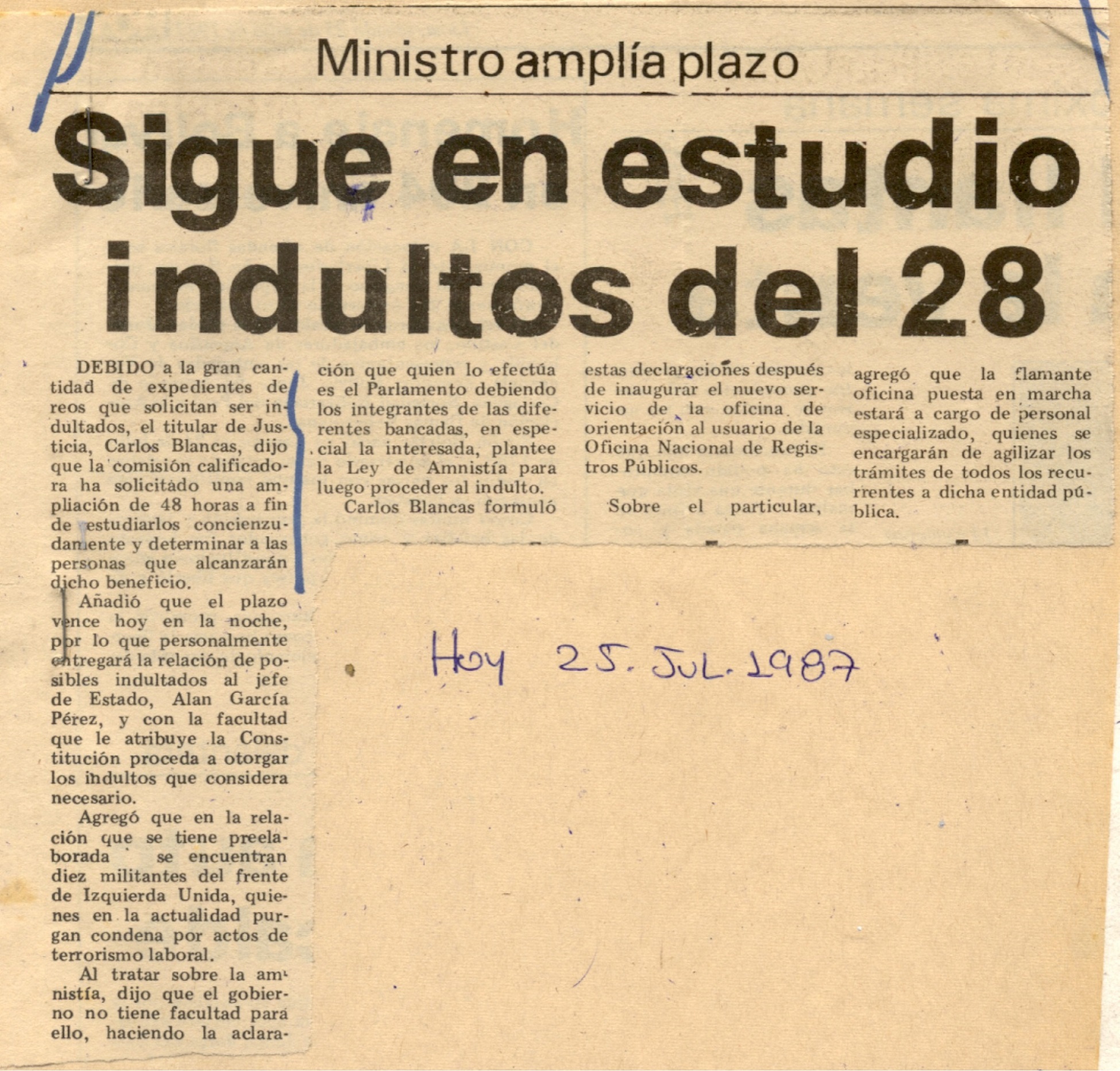 Amnistía a Presos de Izquierda Unida