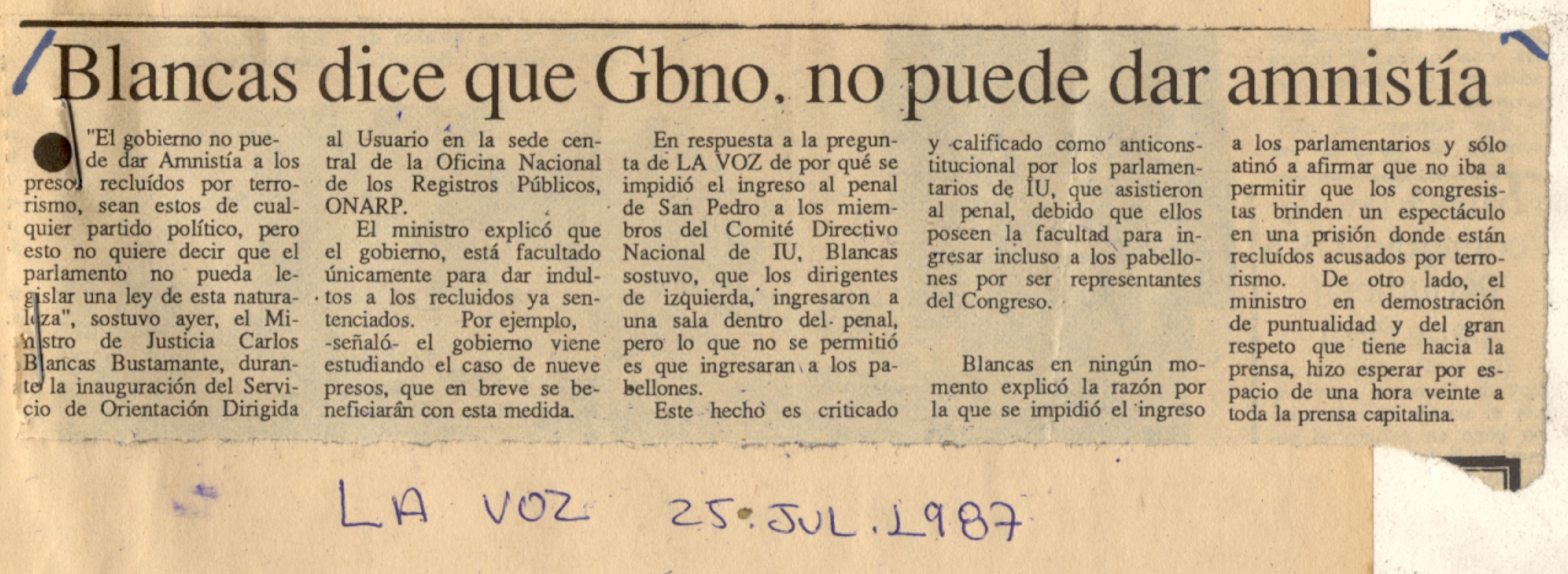 Amnistía a Presos de Izquierda Unida