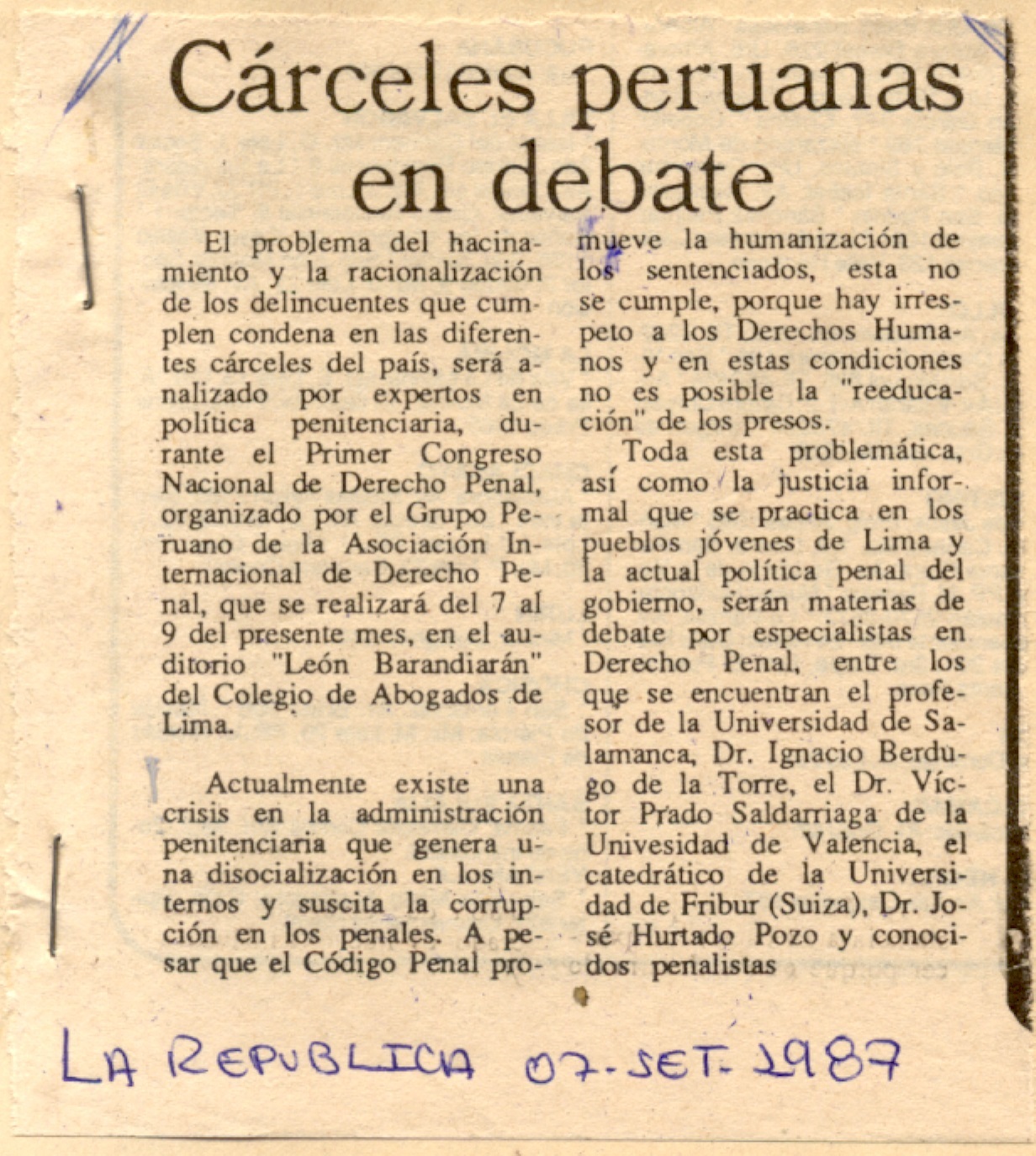 En congreso verán la política penal