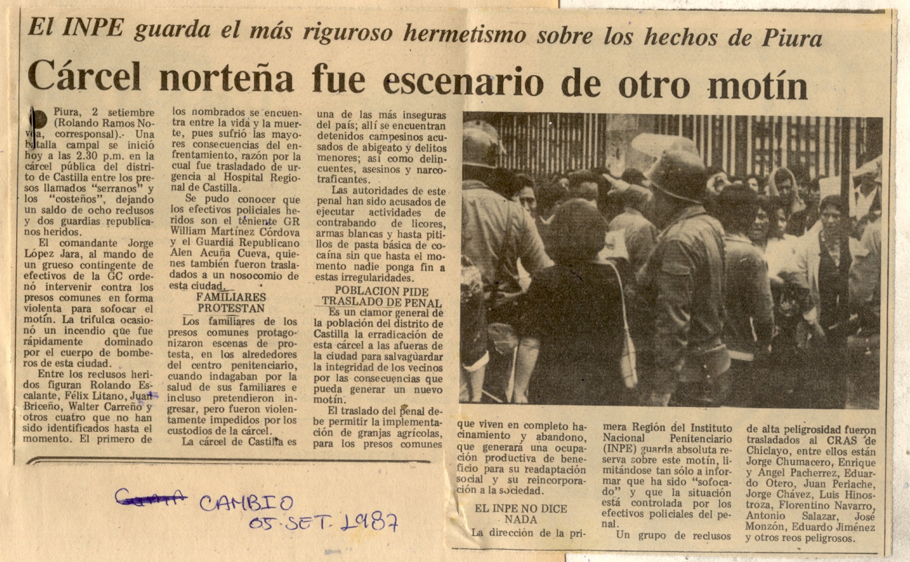 Cárcel norteña fue escenario de otro motín