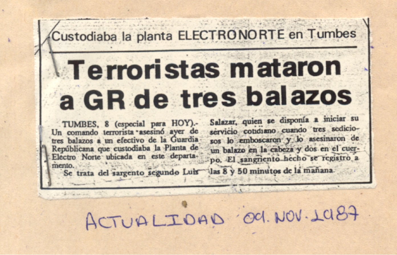 Subversivos atacan planta de Electronorte