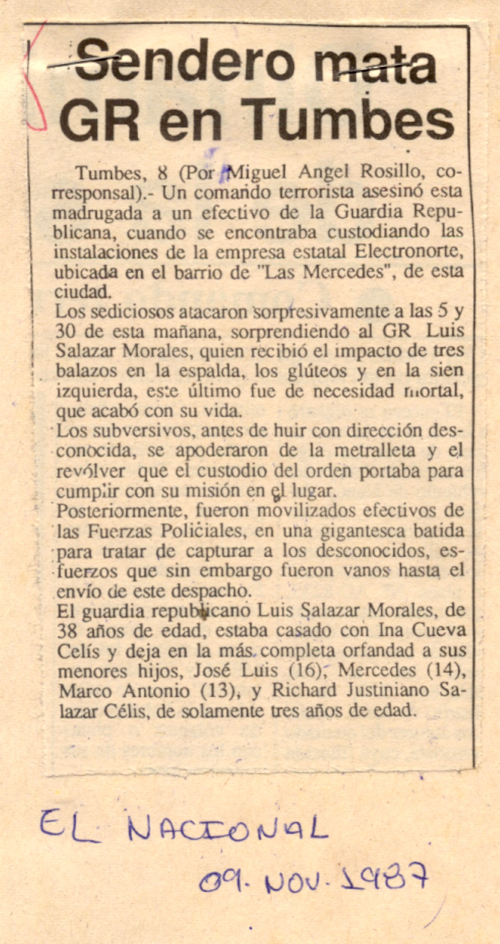 Subversivos atacan planta de Electronorte