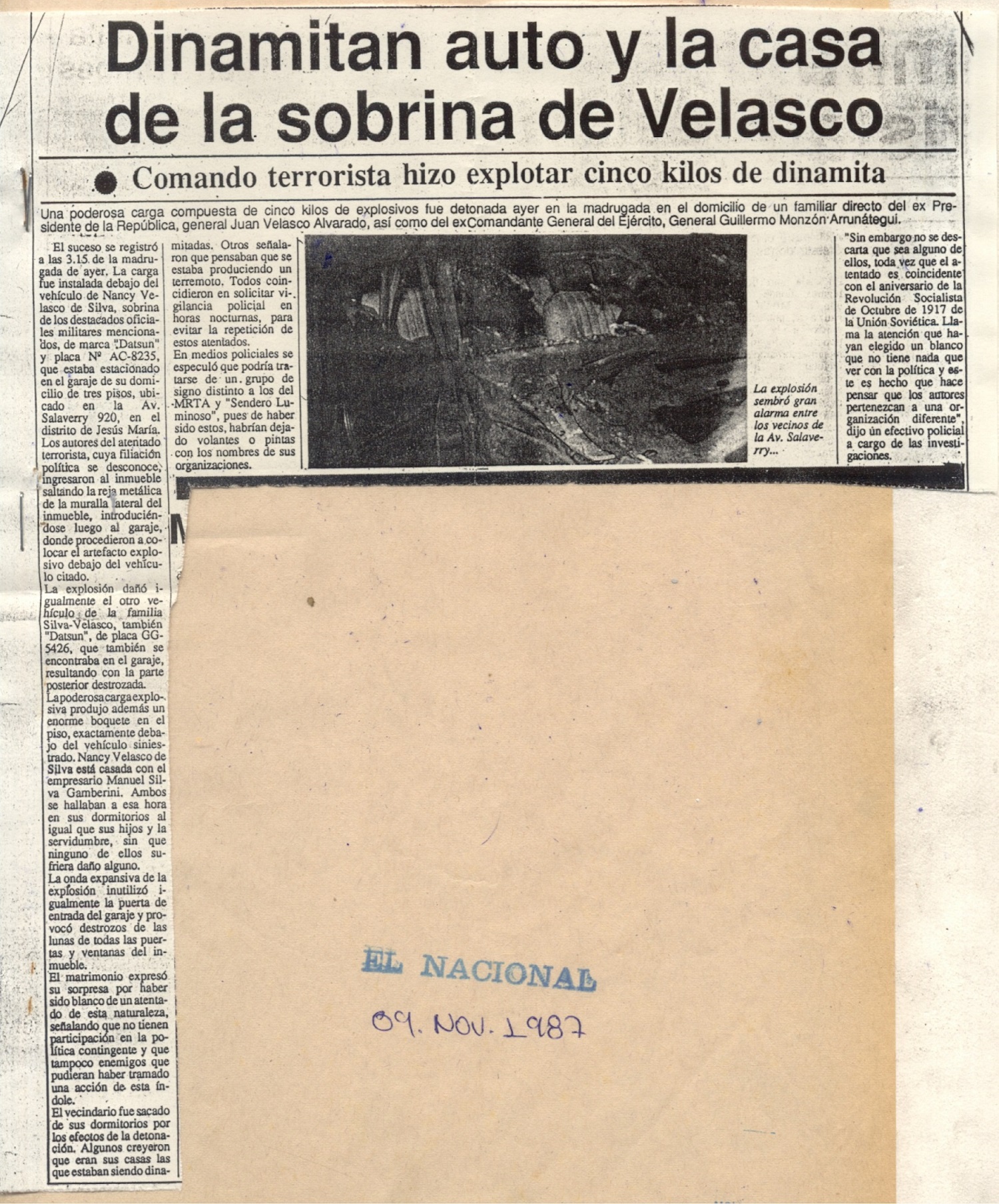 Atacaron domicilio de Nancy Velasco