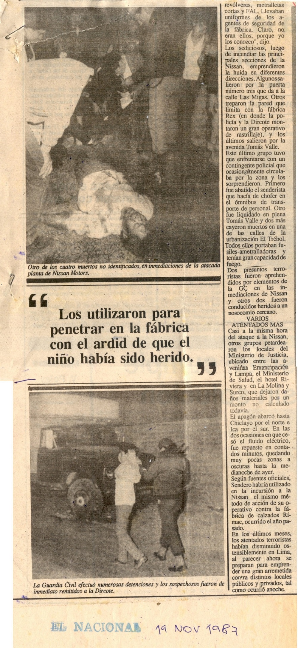 Sendero Luminoso intentó recuperar terreno perdido