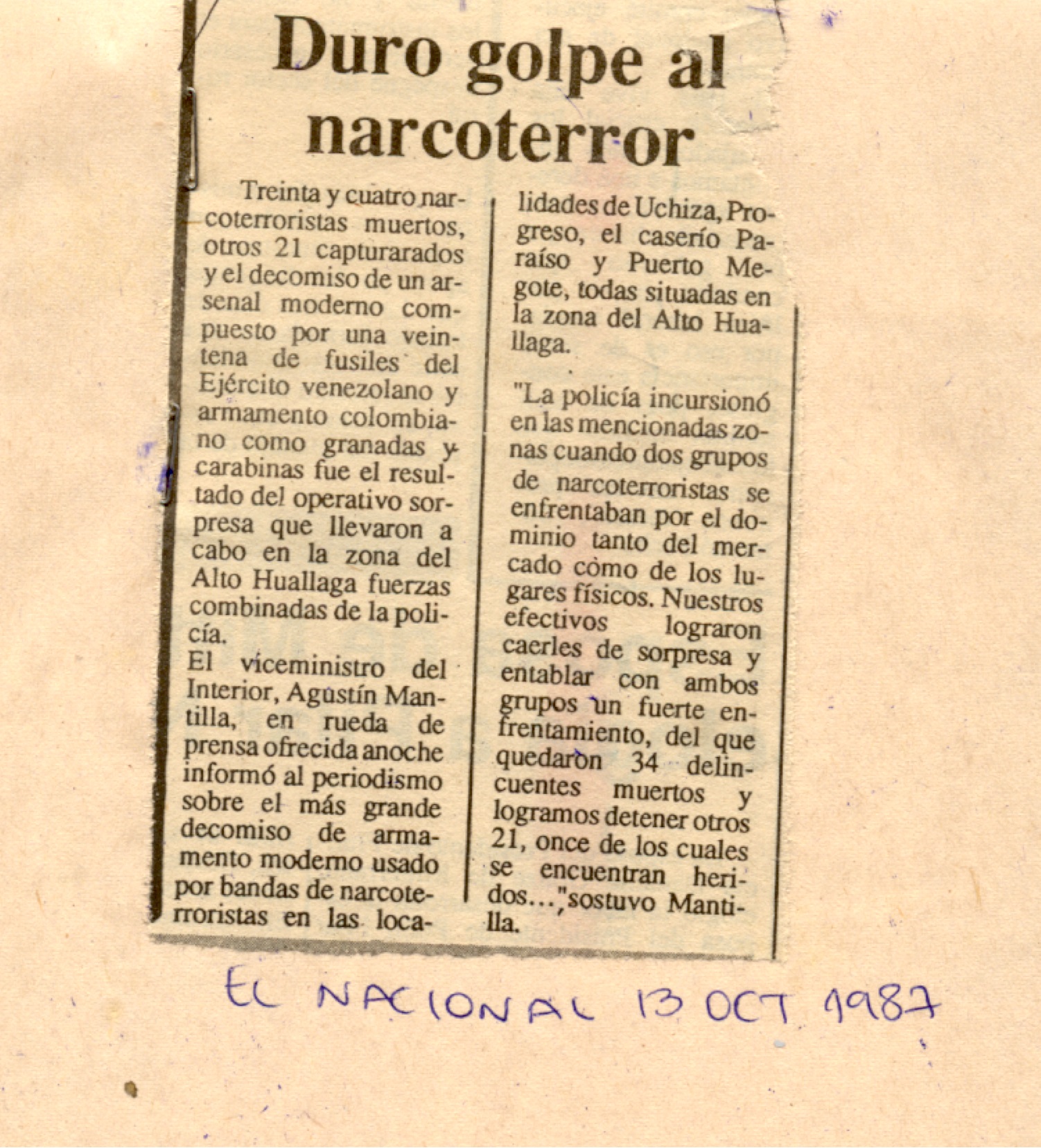 El arsenal narcoterrorista