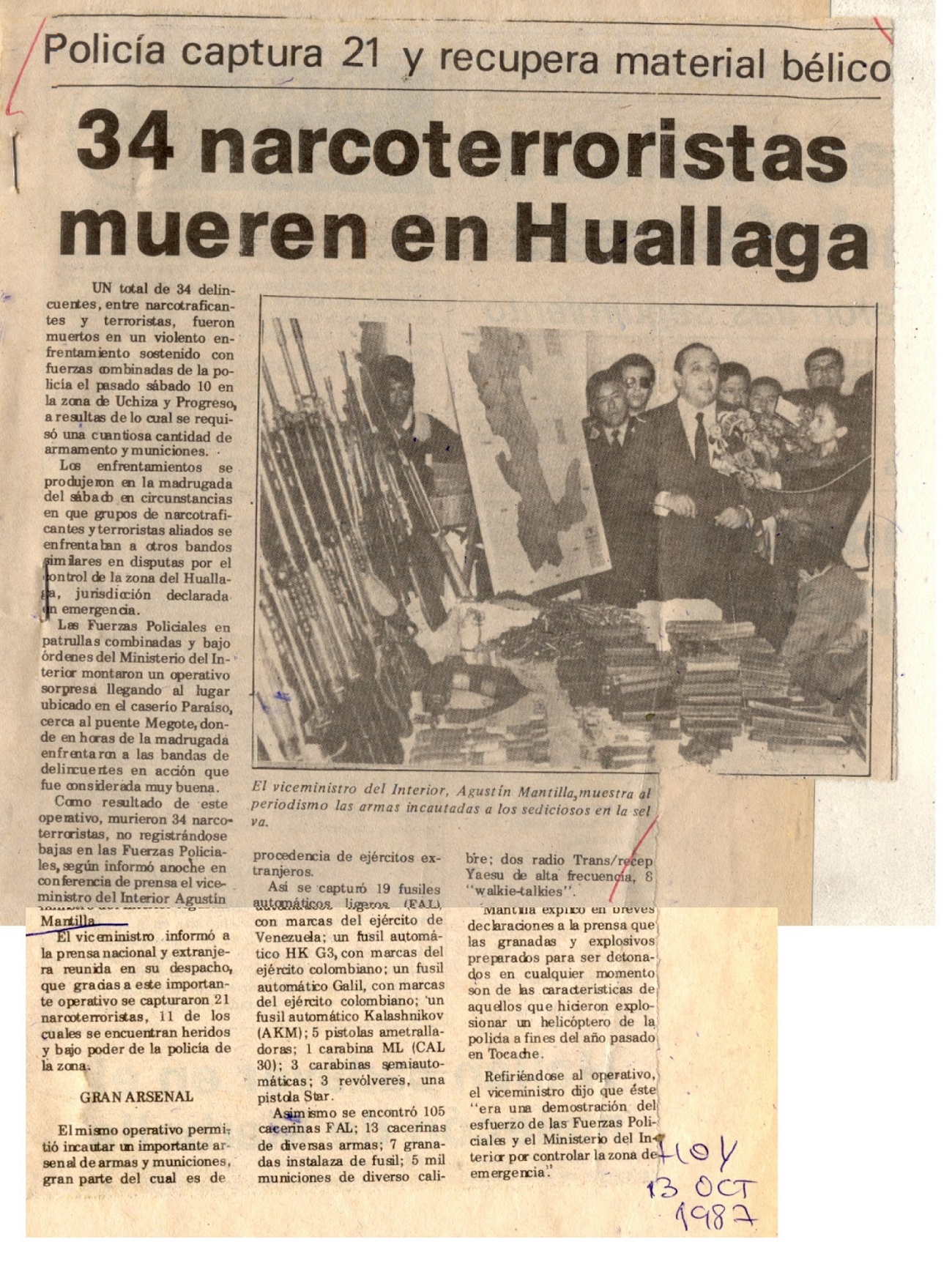 El arsenal narcoterrorista