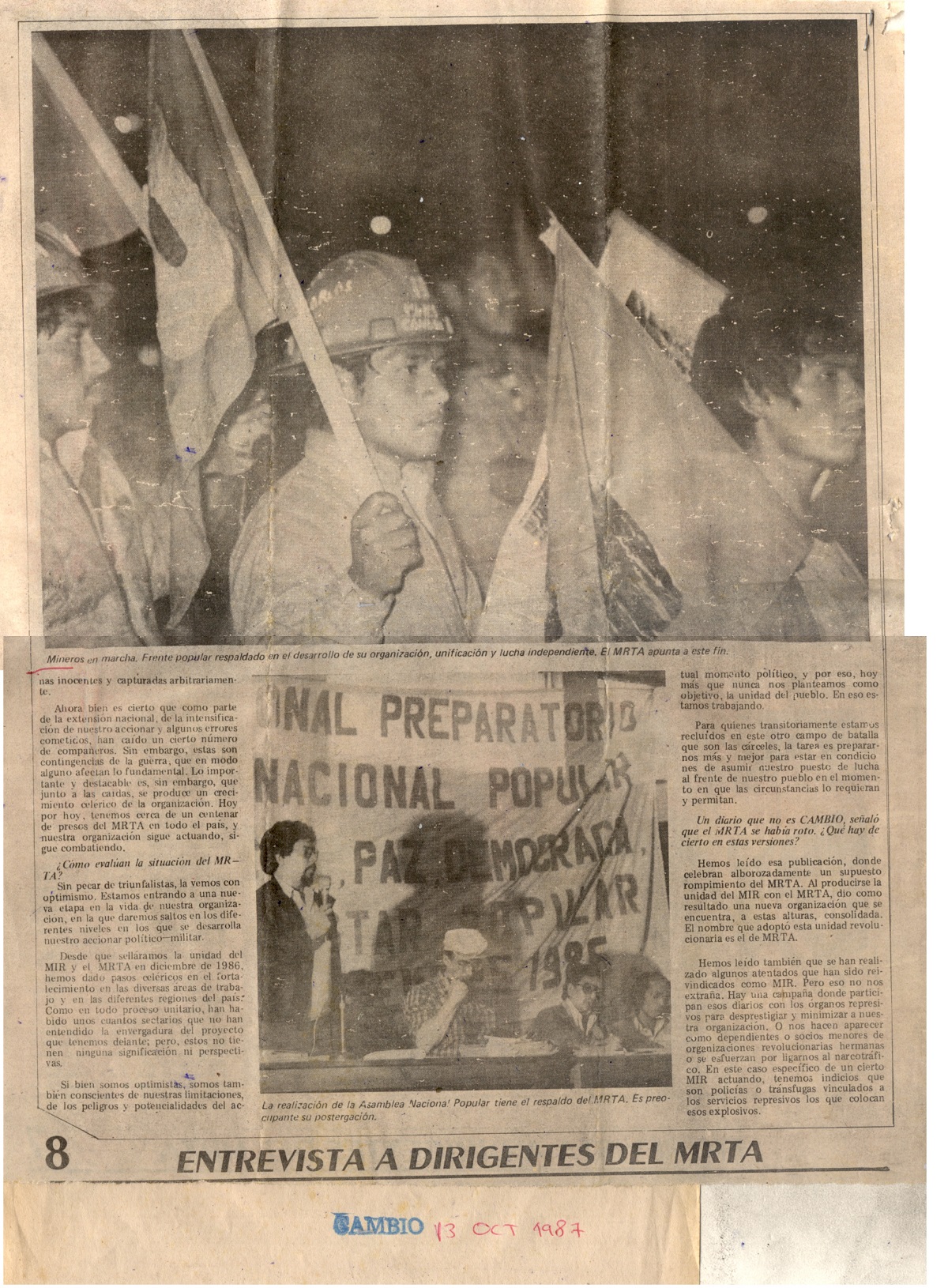 El MRTA habla desde la cárcel
