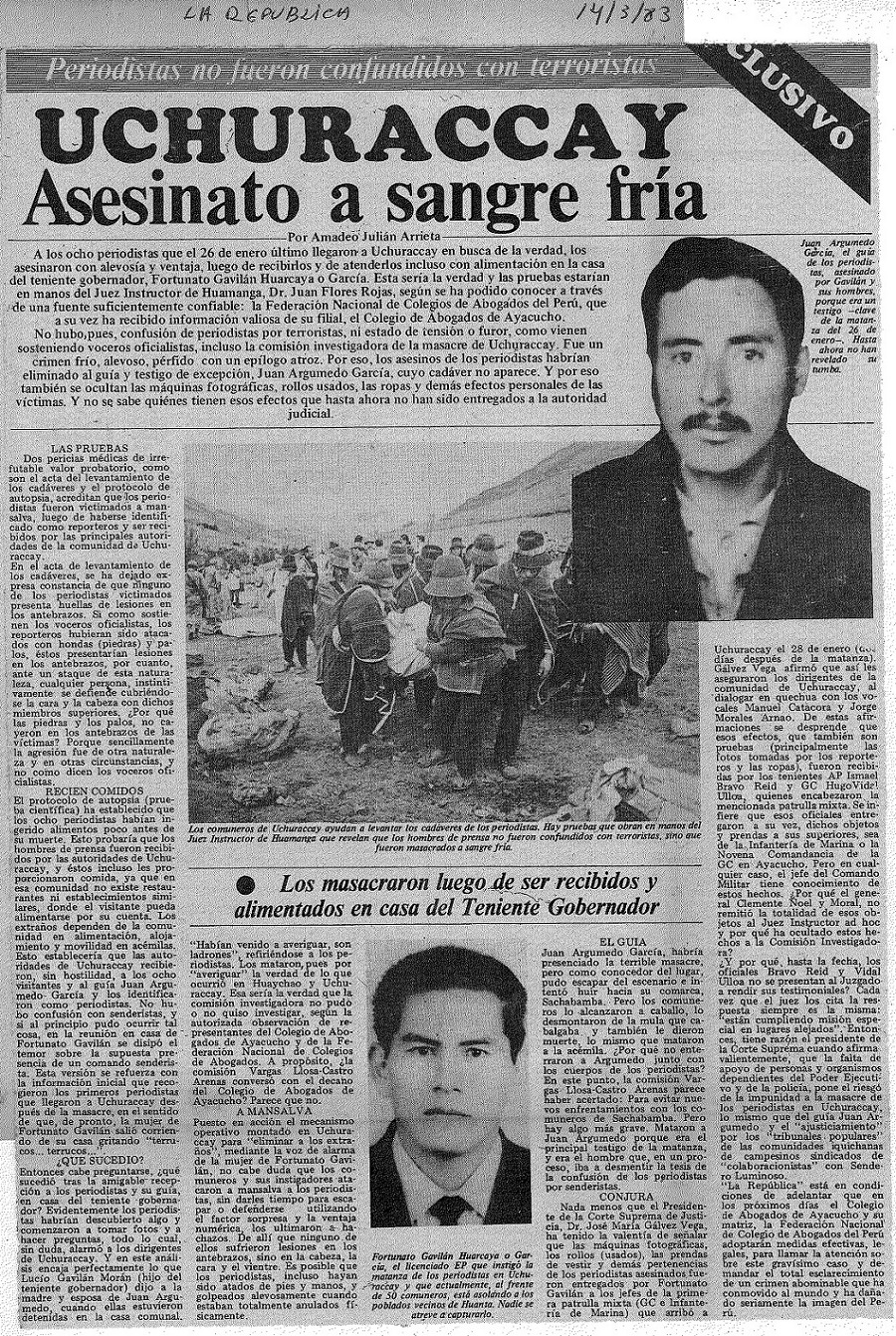 Uchuraccay: Asesinato a sangre fría