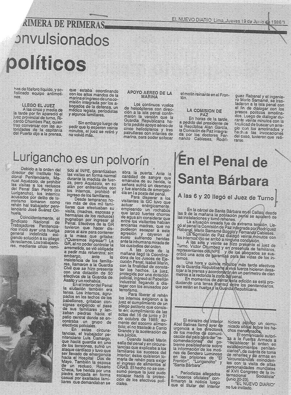 Sangriento motín de presos políticos