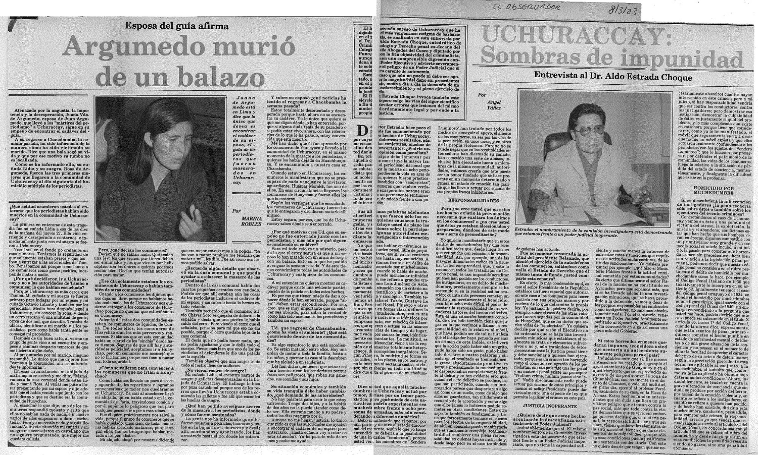 Uchuraccay: Sombras de impunidad