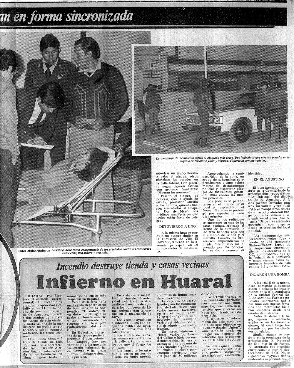 Dinamitan y ametrallan 5 comisarías