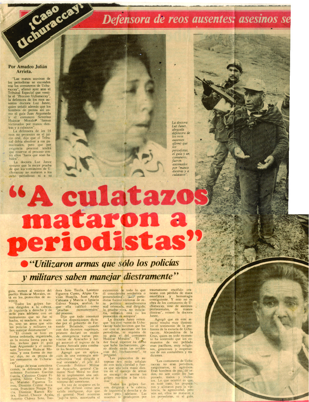 En caso Uchuraccay: campesinos inocentes