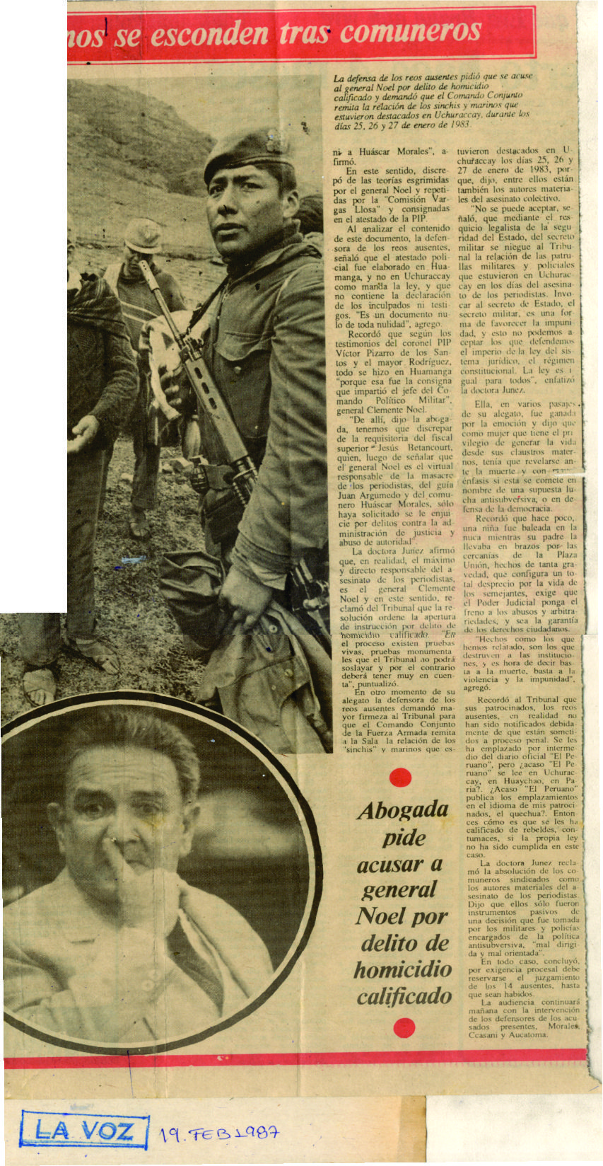 En caso Uchuraccay: campesinos inocentes