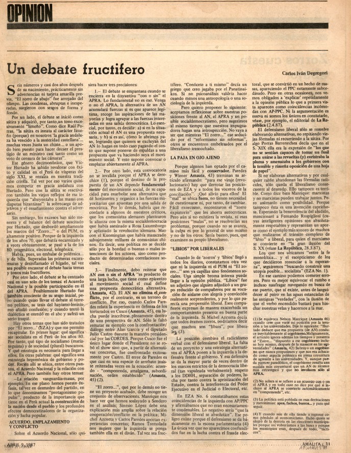 Amauta 9 abril 1987