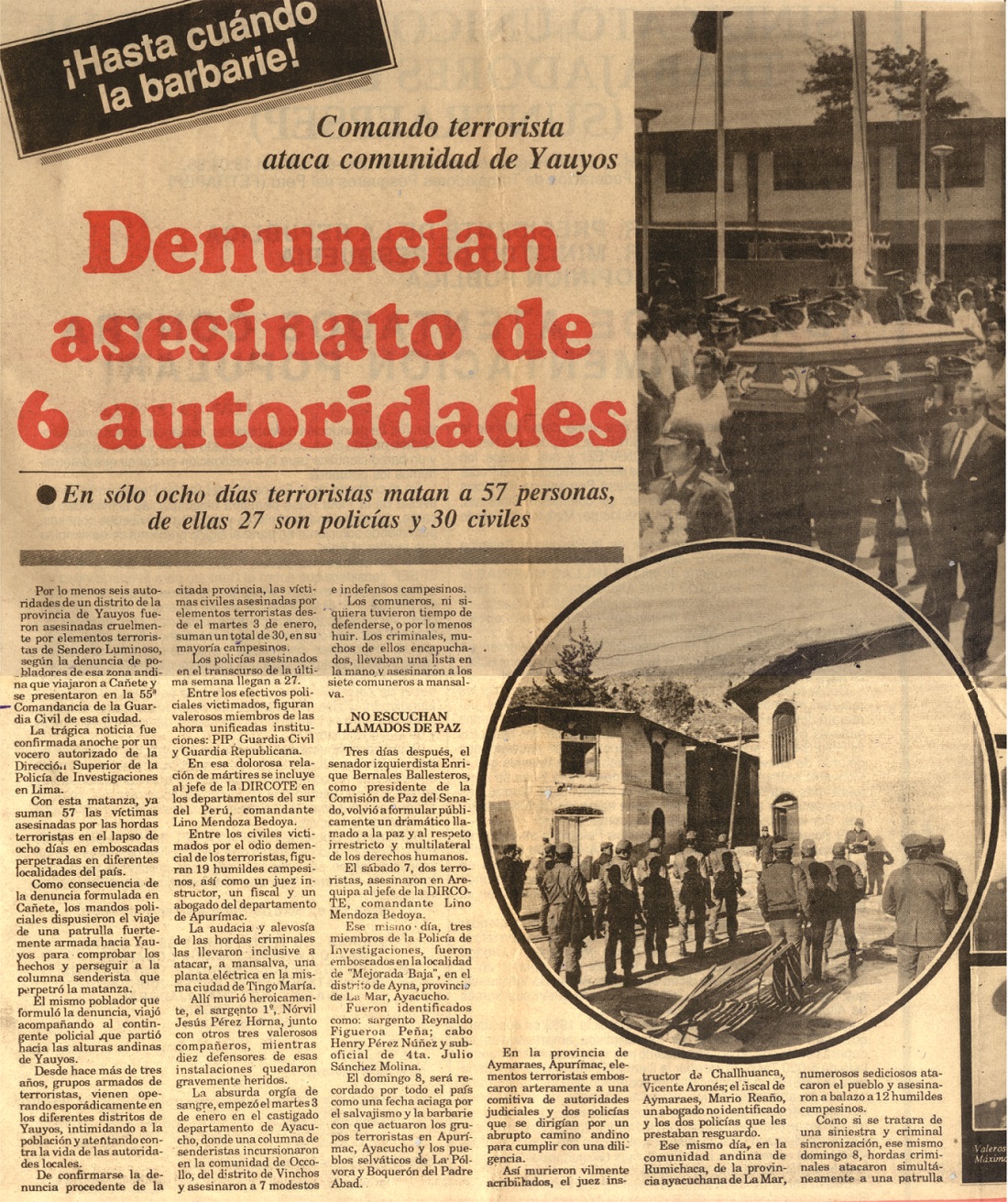 Policía confirma las dos matanzas