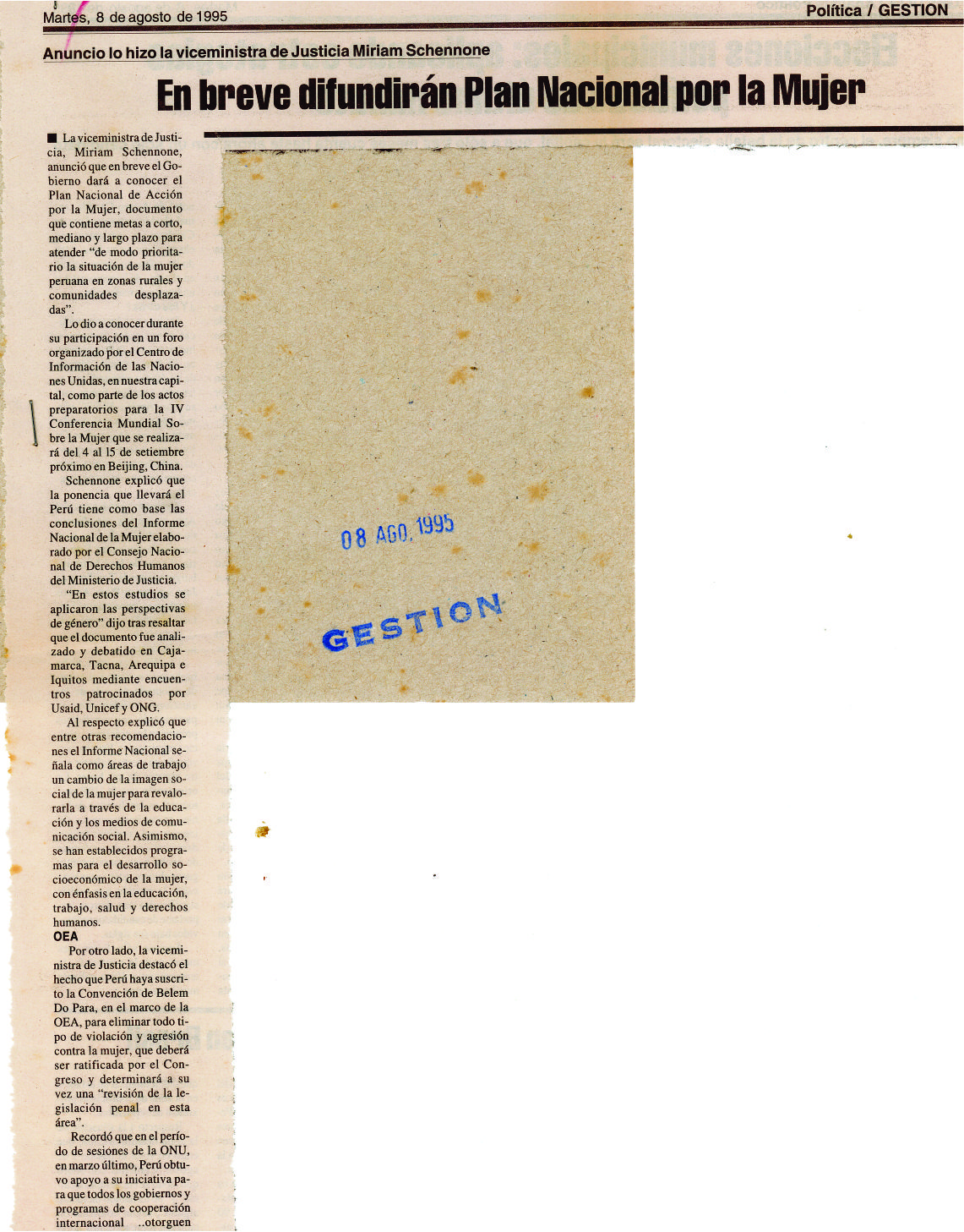 En breve difundirán el Plan Nacional por la mujer