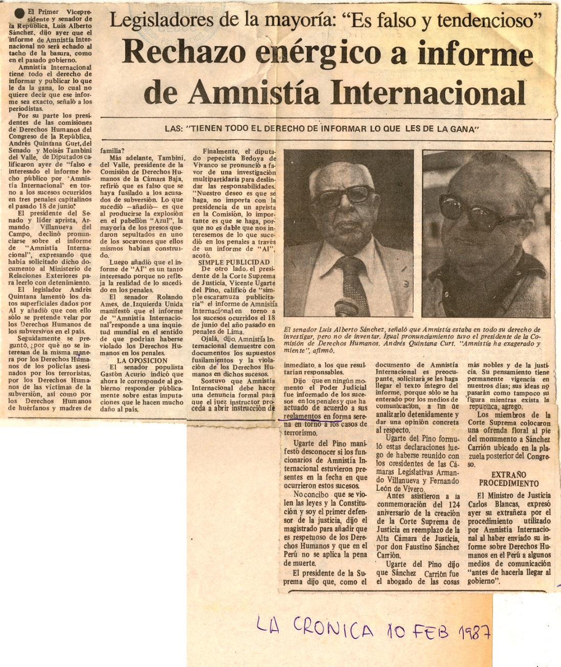 Informe de Amnistía es una simple escaramuza