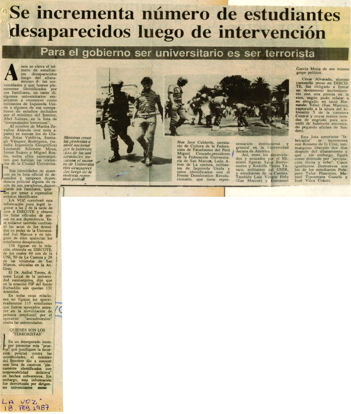 Universidades intervenidas denunciaran al gobierno por pérdidas materiales.