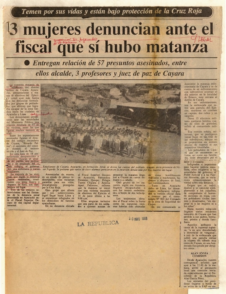 3 mujeres denuncian ante el fiscal que sí hubo matanza