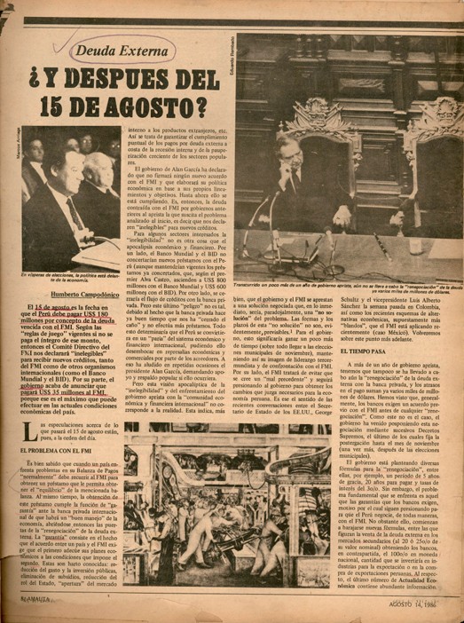 Amauta 14 agosto 1986