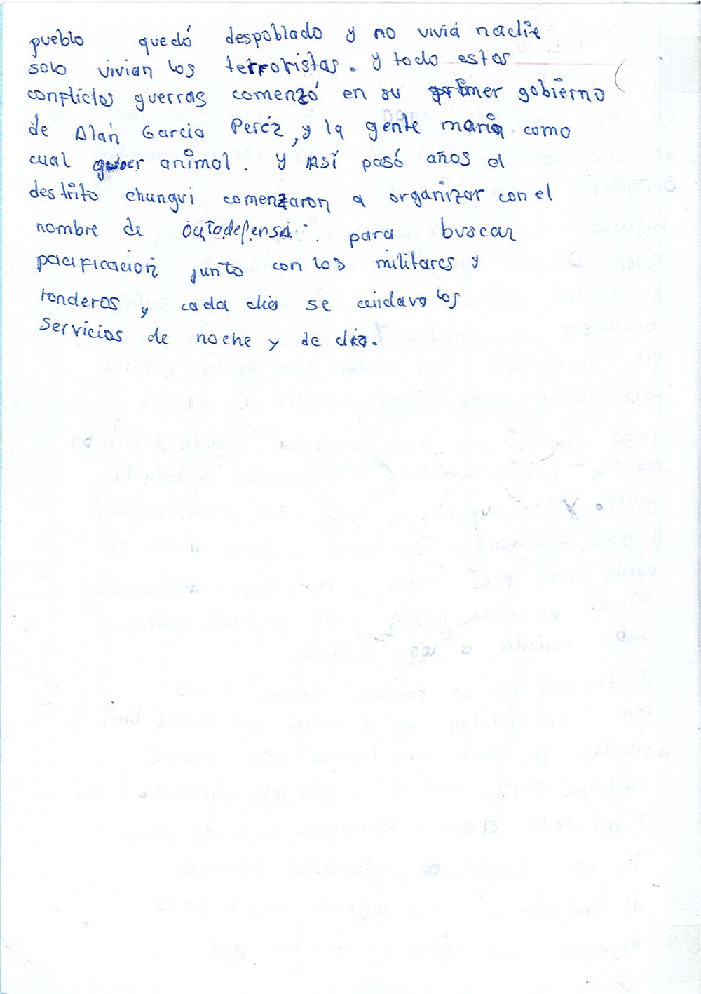 Conflictos internos en los años 1980 y 1990. En la zona Chungui
