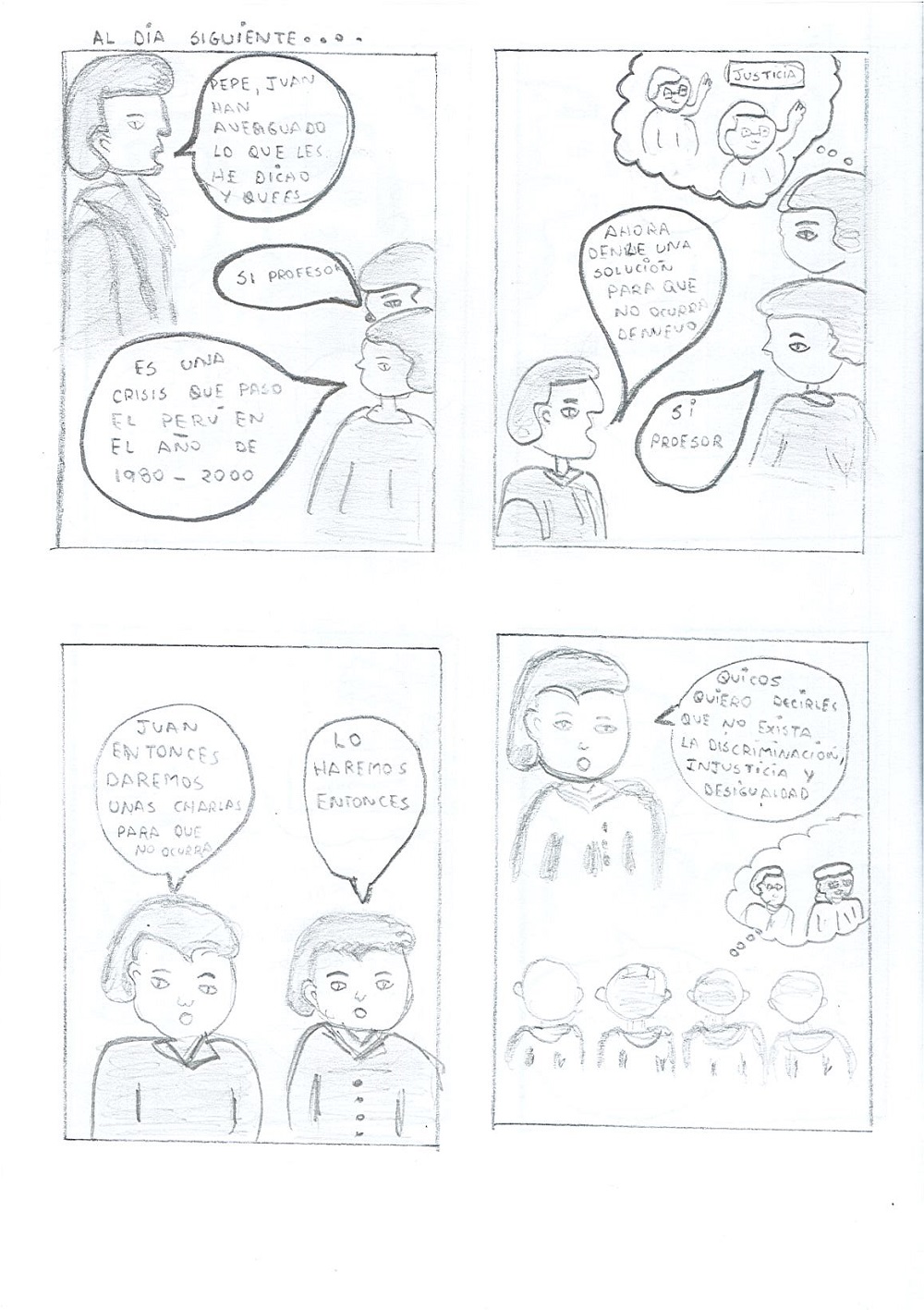 En el colegio hablando sobre la violencia