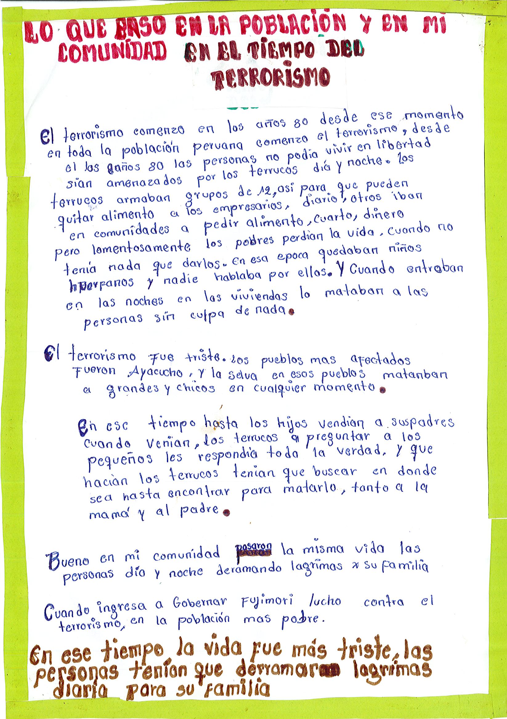 La historieta del terrorismo