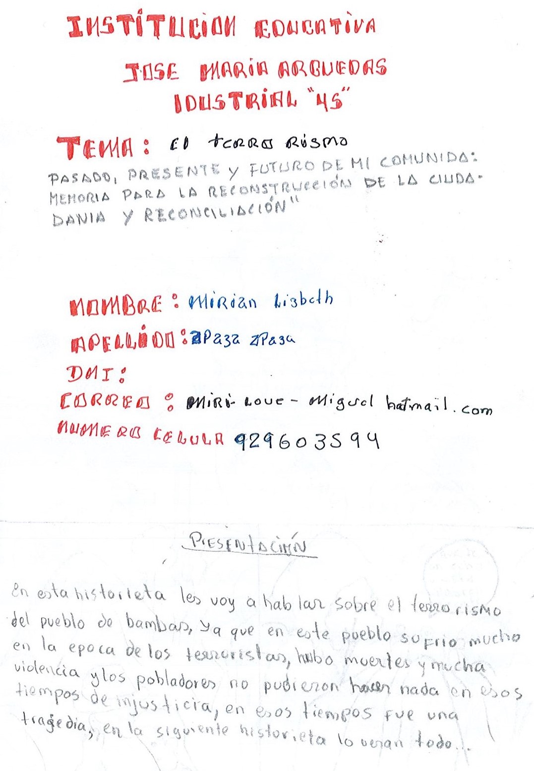 Terrorismo en el pueblo de Bambas*