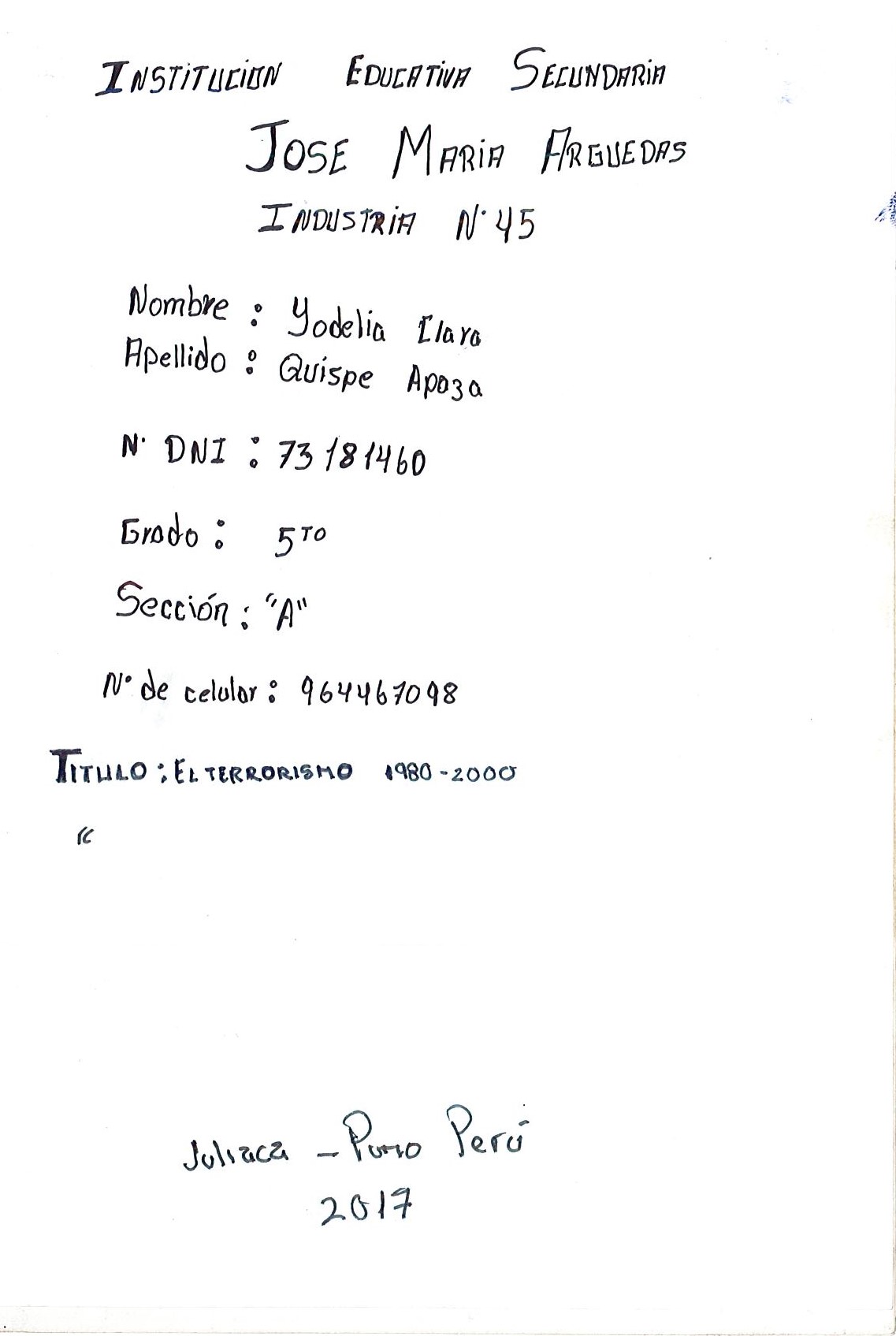 El Terrorismo (1980-2000)