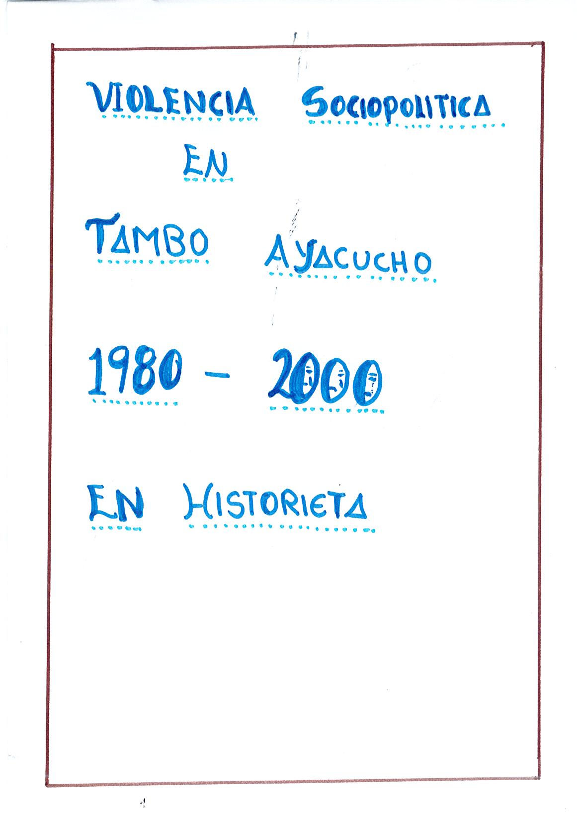 Violencia sociopolítica en Tambo (Ayacucho) 1980-2000
