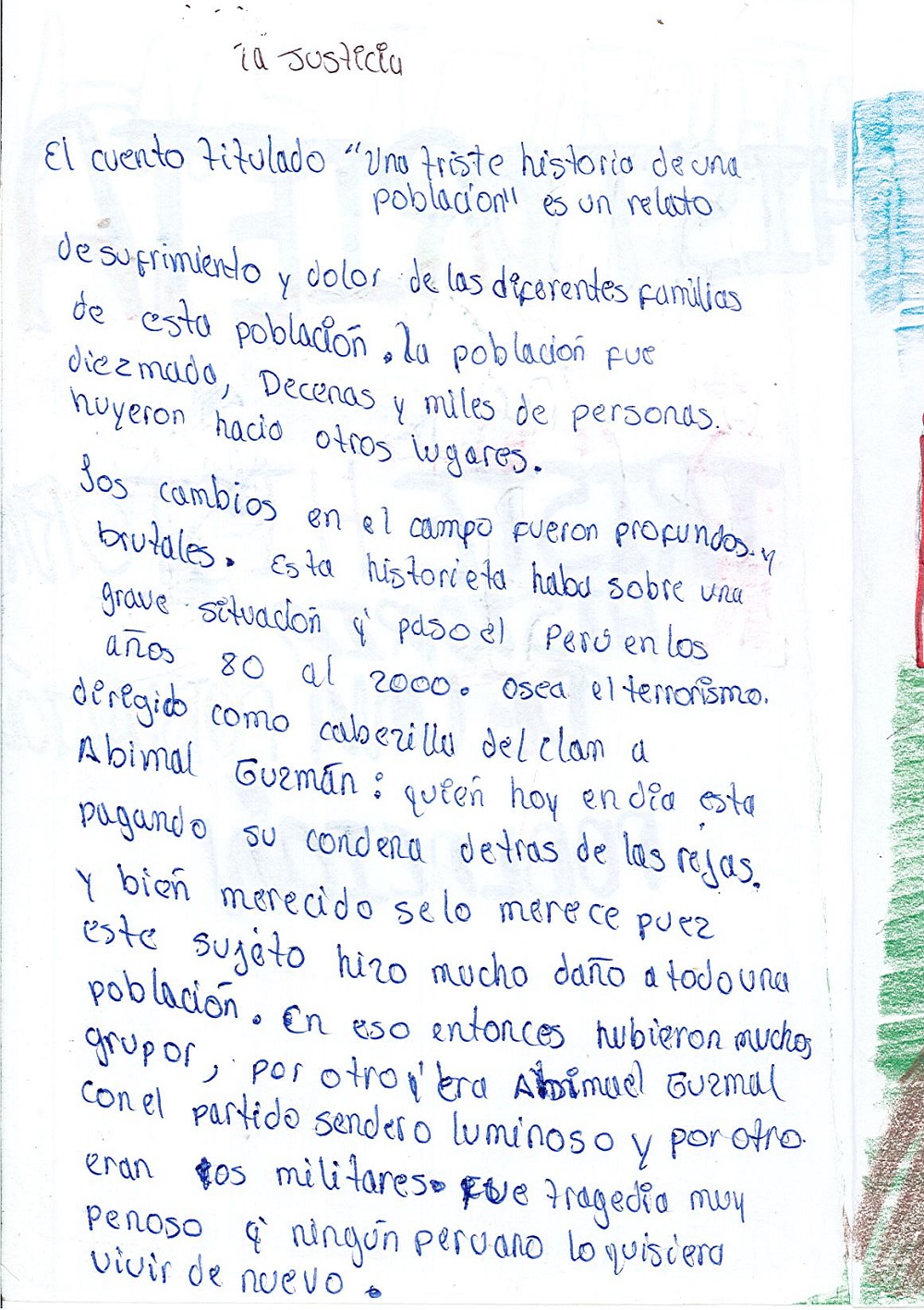 Triste historia de una población