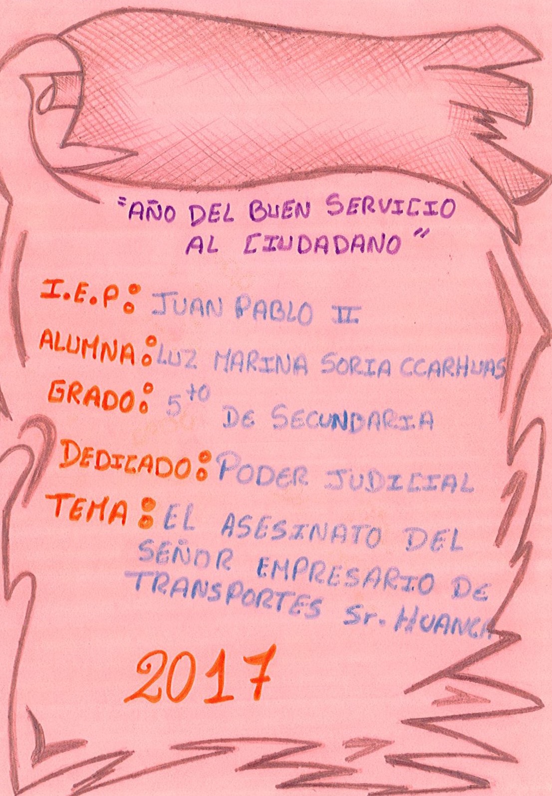 El asesinato del señor empresario de transportes "Sr. Huanca"