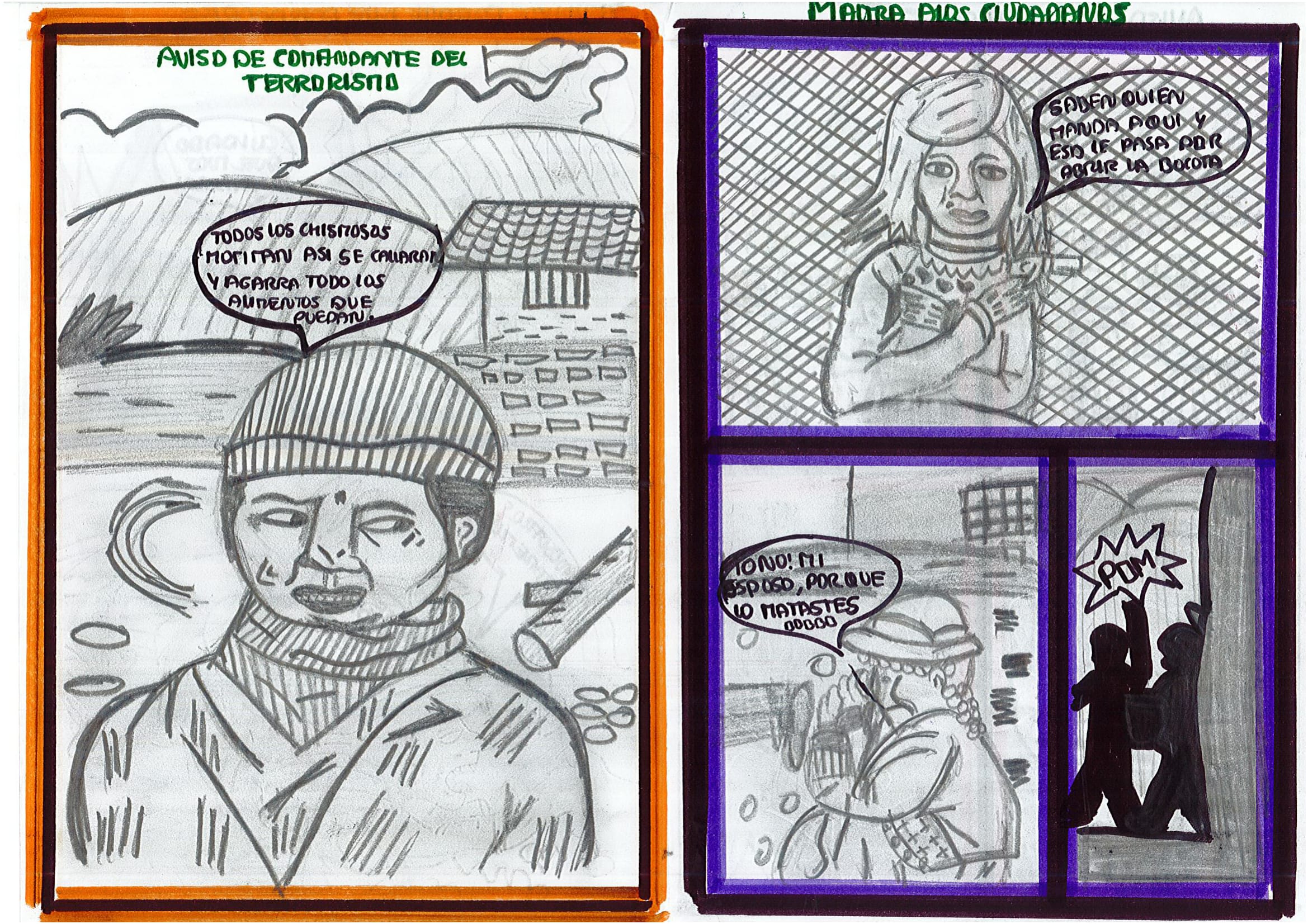 Terrucos frente a los pobladores