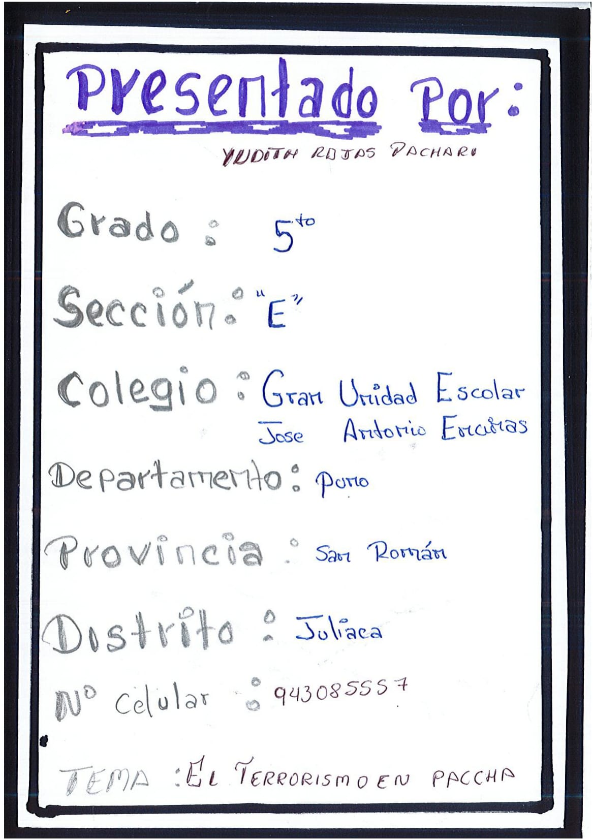 El terrorismo en Paccha