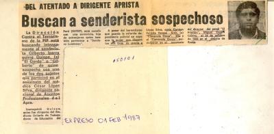 Buscan a senderista sospechoso