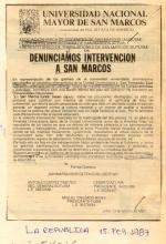 Denunciamos intervención a San Marcos