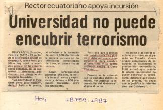 Universidad no puede encubrir terrorismo