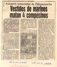 Vestidos de marinos matan 4 campesinos