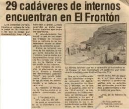 29 cadáveres de internos encuentran en El Frontón 