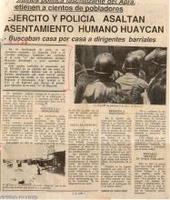 Ejército y policía asaltan asentamiento humano Huaycán