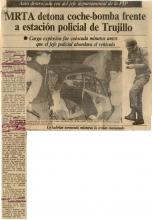 MRTA detona coche-bomba frente a estación policial de Trujillo