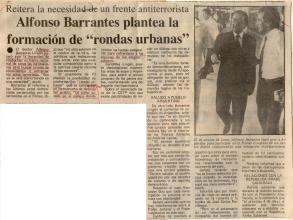 Alfonso Barrantes plantea la formación de “rondas urbanas” 