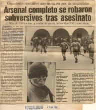 Arsenal completo se robaron subversivos tras asesinato 