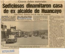 Sediciosos dinamitaron casa de ex alcalde de Huancayo 