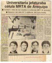 Universitaria jefaturaba célula MRTA de Arequipa