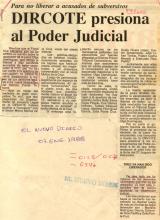 DIRCOTE presiona al Poder Judicial