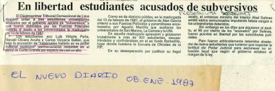 En libertad estudiantes acusados de subversivos