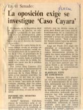 La oposición exige se investigue "Caso Cayara"