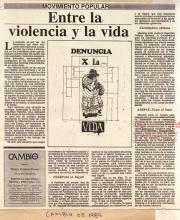 Entre la violencia ya la vida